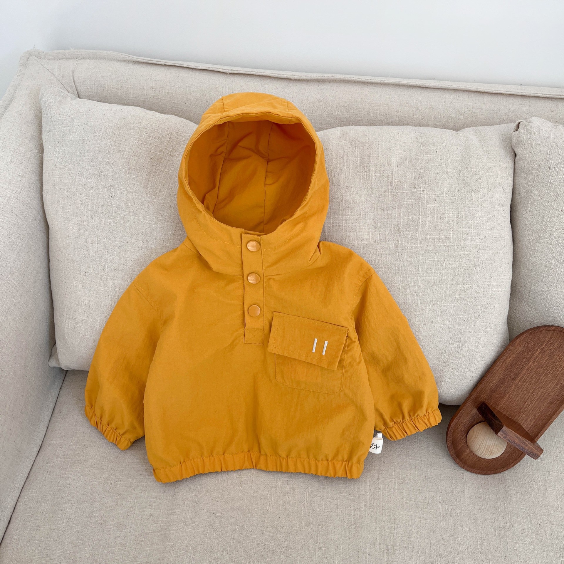 Yellow hooded jacket