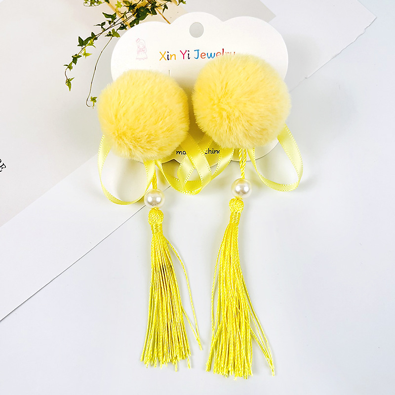 Yellow Hair Ball horquilla 1 par