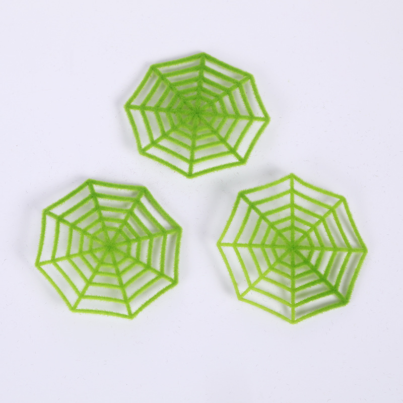 Nuevos accesorios de Halloween tela de araña de pelo largo terror DIY simulación con tela de pelo pequeña tela de araña
