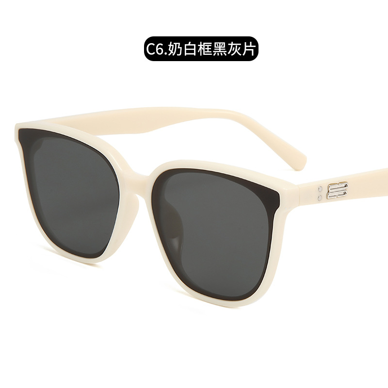 Gafas de sol gm para mujer, protección solar, gafas de sol anti-UV, gafas de sol UV400 con montura cuadrada para mujer, estilo coreano