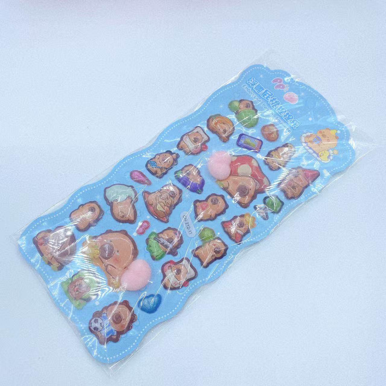 Pegatinas en relieve 3D estereoscópica con pegatinas decorativas de teléfonos móviles pegatinas animadas lindas pegatinas DIY 2 lotes de departamentos