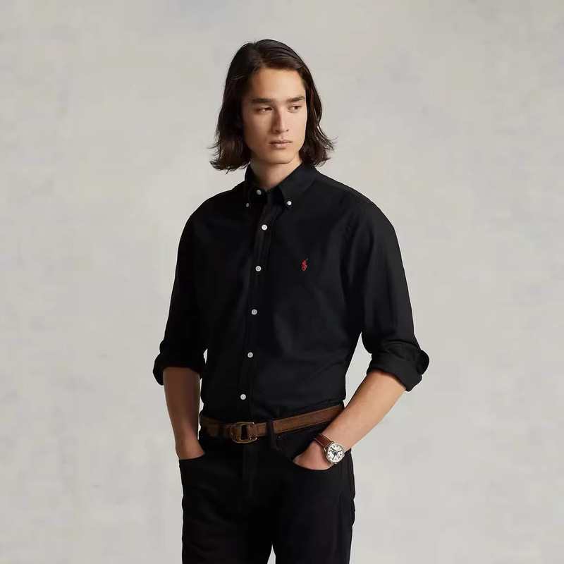 High-Quality Cross-Border Rl Ralph Lauren Classic Style Embroidered Pony Logo Oxford Cloth Unisex Long-Sleeve Shirt High-Quality Cross-Border Rl Ralph Lauren Classic Style Embroidered Pony Logo Oxford Cloth Unisex Long-Sleeve Shirt