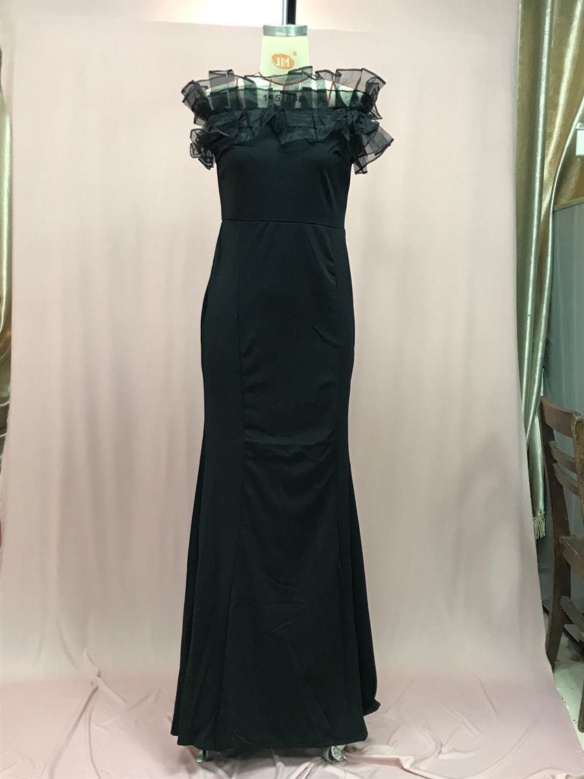 Elegantes Damen Strickkleid Mit Ein-schulter-schnitt Und Rüschen_voghion.com