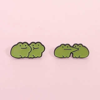 绿色青蛙互动造型胸针可爱卡通小动物徽章服饰包包装饰小配饰领口