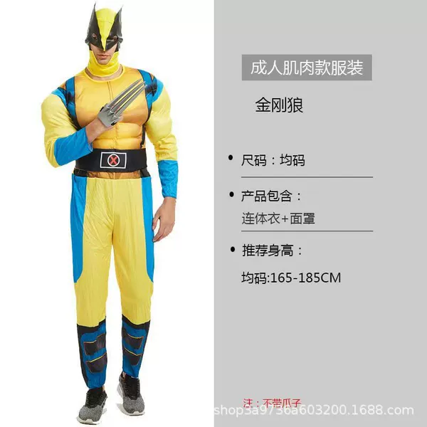 Adult Wolverine Clothing+No Light Mask