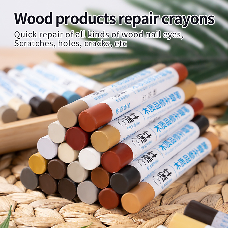 涂牛家具修补蜡笔实木板材钉眼填充木门窗掉漆补色找平检修封边蜡