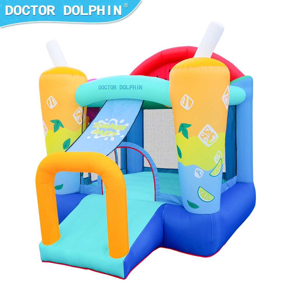 Castillo Inflable Doctor Dolphin para Uso Doméstico, Parque Infantil, Cama Elástica Inflable con Tobogán, Castillo Pequeño de Tela Oxford, Seguro y Duradero