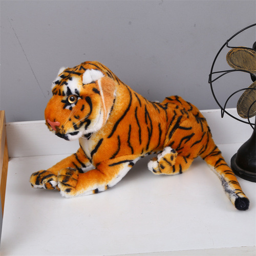 Simulation tiger plush toy sound control realistic white tiger figure ornament lucky charm doll wholesale floor display teddy bear