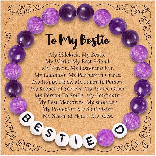 European and American Cross-Border New Purple Chalcedony Bead Bracelet Simple Gift Letter Bracelet for Wife, Girlfriend and Daughter