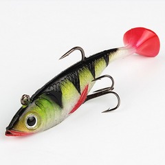 Soft Fish Lure, Lure Bait, 11cm, 19.4g, Lead-Weighted Soft Lure with Single Hook, T-Tail Soft-Bodied Bait—Fishing Gear Wholesale