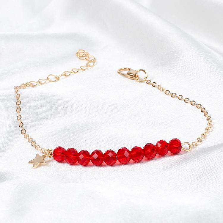 4g Weight Bracelets Classification Women'S Gender White, Red, Green Color  New Simple Crystal Bracelet 3