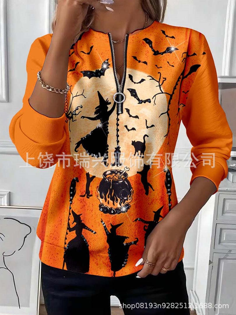 Sudadera Casual de Manga Larga con Estampado para Mujer de Spandex para Uso Diario