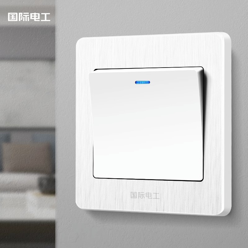 International electrician switch socket panel wall 16A air conditioner porous 86 type white one open 5 five holes concealed home