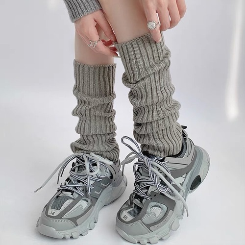JK Knit Socks with Harajuku Style Y2K Hot Girl College Wind Middle Calf Pile Socks for Women - Winter Warm Snow Boot Socks