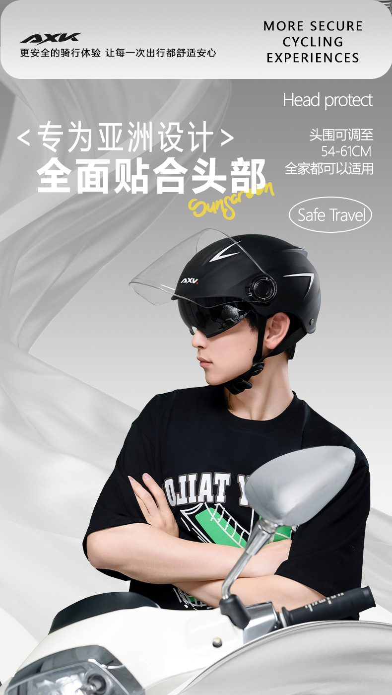 Suitable for New National Standard 3C Certified Electric Motorcycle Helmets for Men, Summer Sun Protection Battery Cars for Women, Universal for All Seasons