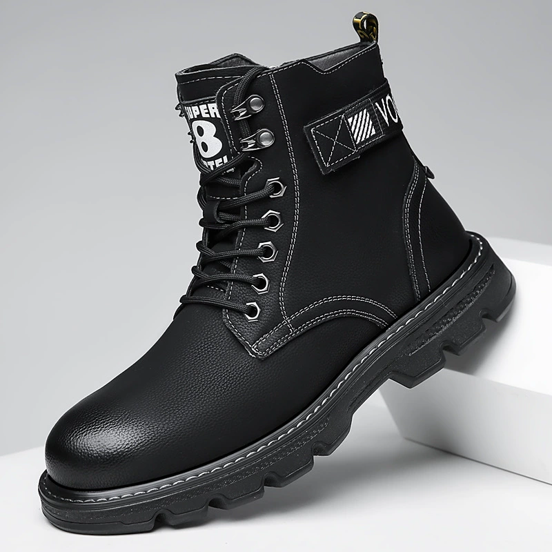 Ботинки Martin, мужские новые зимние ботинки на флисовой подкладке, повседневные модные Универсальные теплые ботинки с высоким берцем, 2023