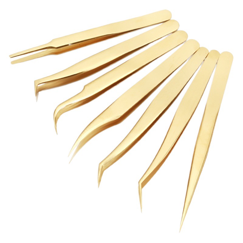 Special Grafted Eyelash Tweezers for Beautiful Eyelashes, Flowering False Eyelashes Tweezers, Eyelash Artist Eyelashes Wholesale Gold Feather Clip Tweezers