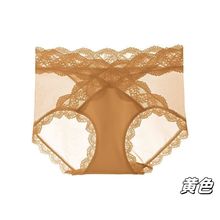 法式纯欲缎面性感蕾丝内裤女士全包臀中腰无痕透气抖音爆款三角裤
