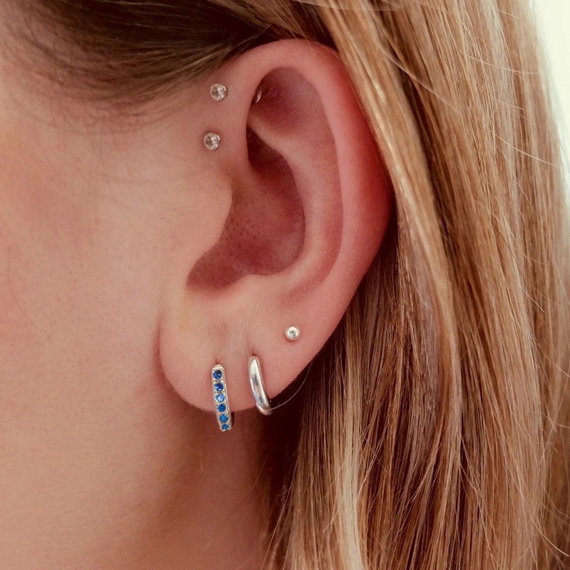 Copper Material 18K Gold Plated Plating Circle Pattern 1 Pair Fashion Circle Copper Plating Inlay Zircon Earrings