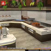 石英石自助餐台 国外餐馆布菲台高端定制 酒店自助餐厅设计案例图