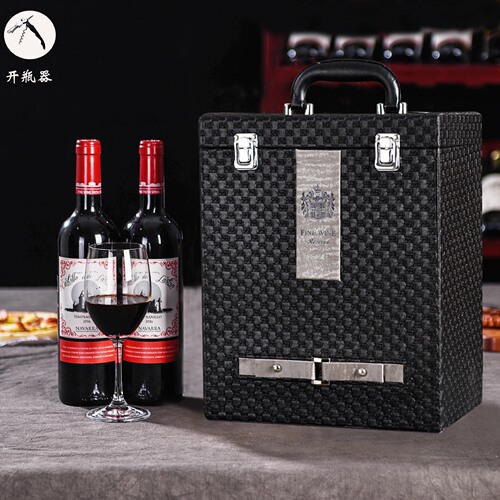 Red Wine Packaging Gift Box, Single or Double, 4 or 6 Bottles, Wine Leather Box, High-end Portable Gift Box, Wholesale