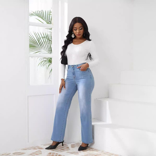 2026 European and American style high-waist casual straight pants New style slimming fashionable women's jeans wholesale and direct sales