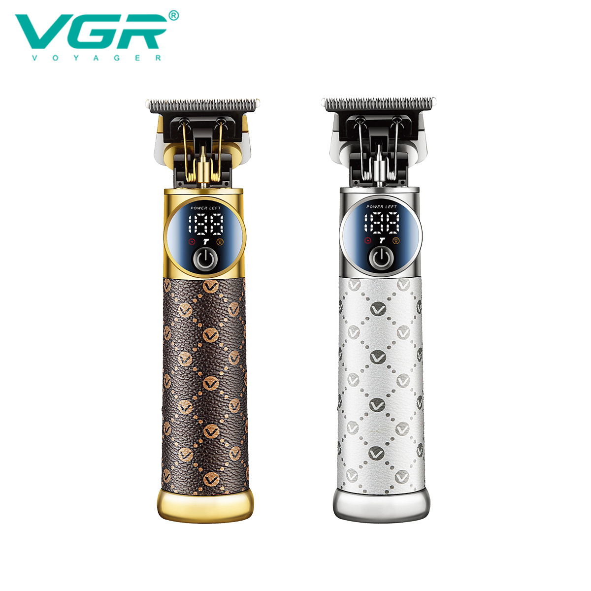 VGR942 Electric Hair Clipper for Men Leather And Metal Body LCD Digital Display Engraved Cross Border New_voghion.com