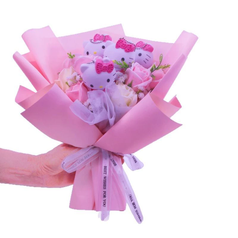 Hello kitty, handheld soap contains rose, gift box for St. Valentine's Day, (Cross-border trading), Birthday gift