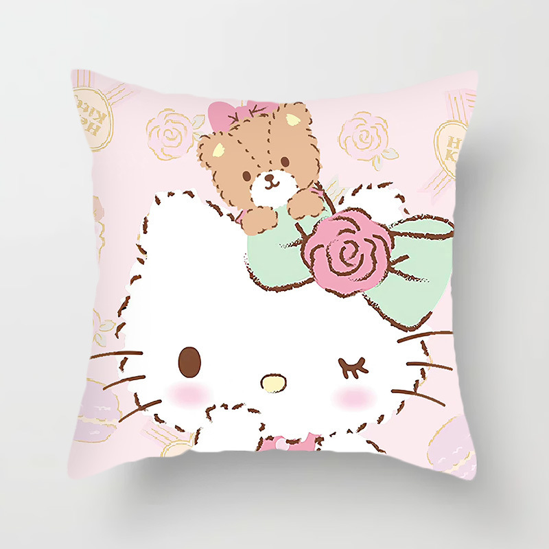 Chica de dibujos animados corazón dormitorio decoración Hello Kitty gato Rosa funda almohada sofá coche cojín