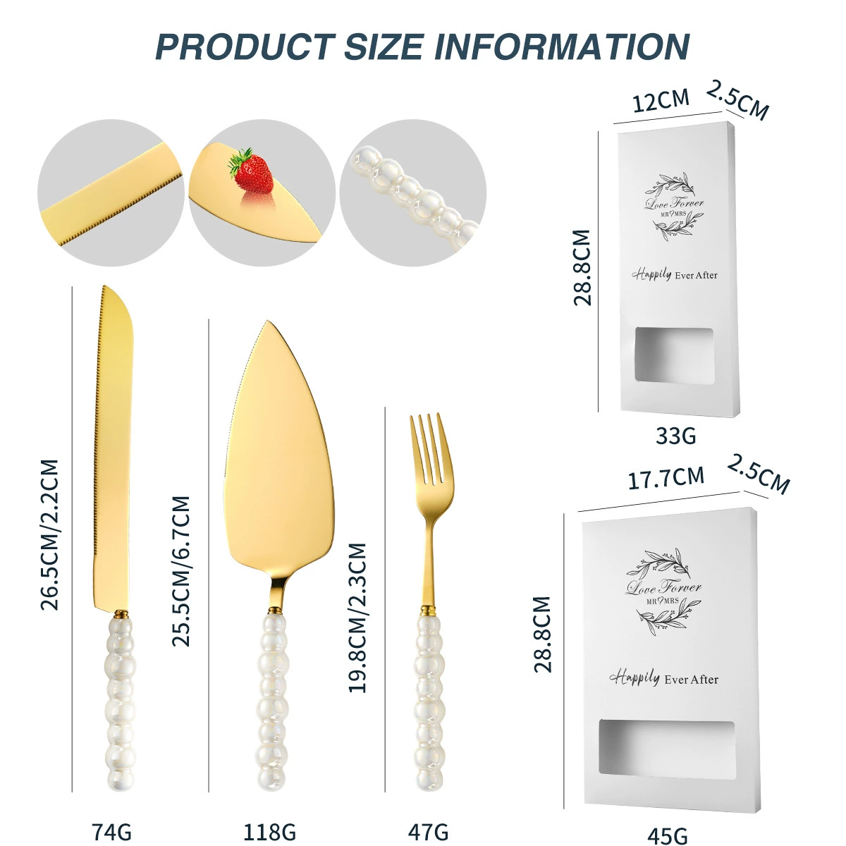 Set stainless steel, ceramic handle, dessert fork, Amazon, light luxury style