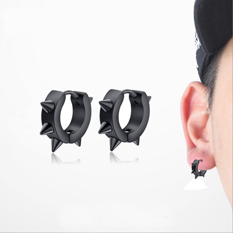 Holiday Occasion Stainless Steel Material 1 Piece Punk Geometric Stainless Steel Vacuum Plating Men's Unisex Ear Cuffs Earrings Ear Studs