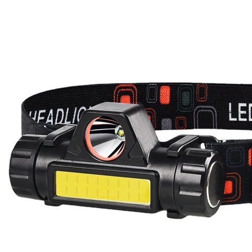 Head-mounted high-intensity LED headlamp with USB charging, long-lasting power, long-range outdoor use, ultra-light small size, multi-functional household COB headlamp