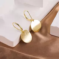 Женские золотые серьги-подвески 14K, легкие круглые диски монеты геометрические плоские матовые серьги, низкая чувствительность