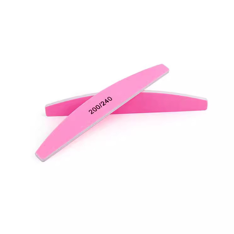 Arte de uñas tira de arena Rosa media luna Lima uñas limas uñas recorte y pulido superficie de uñas especial de doble cara manicura de arena fina