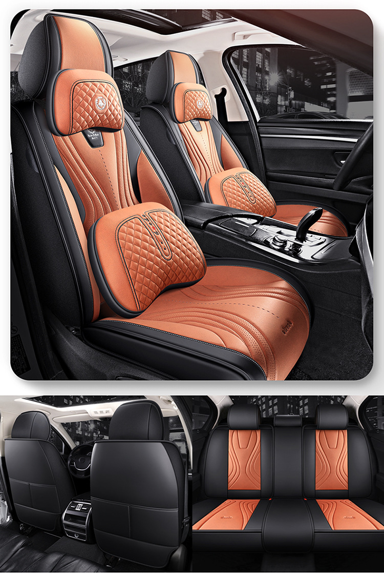 Cartoon Version of the New Pana Leather All-Season Car Seat Cushion, 2026 New Model, Full Set of Seat Covers, Export