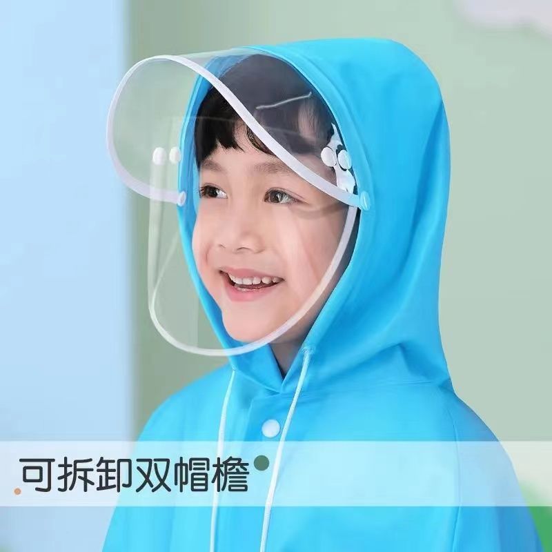 儿童雨衣带书包位男童女童小孩雨披幼儿园宝宝小学生中大童雨衣|undefined