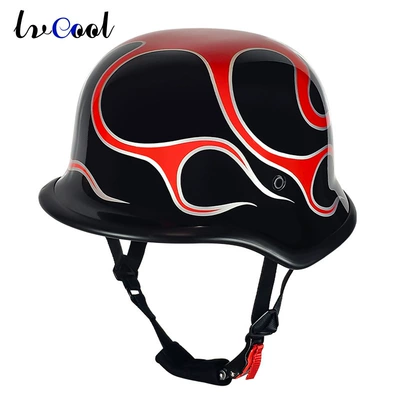 Motosiklet kaskı (dəbilqə) – Motorcycle Scoop Helmet Electric Vehicle - abs-005-black-and-red-m