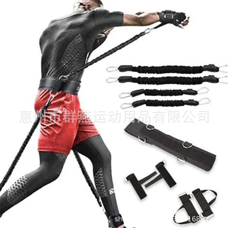 Entrenamiento de boxeo resistencia banda rebote entrenador fitness resistencia banda lucha traje tirar cuerda pierna cintura entrenador