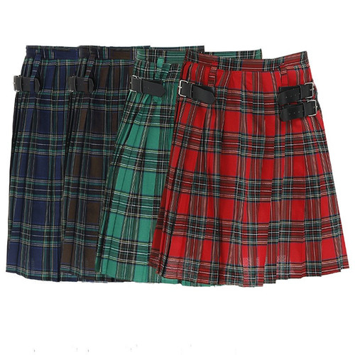 Scottish National Festival Dress Men's Plaid Pleated Skirt Nightclub Bar Work Eccentric Plus Size Cross-Dressing Costume