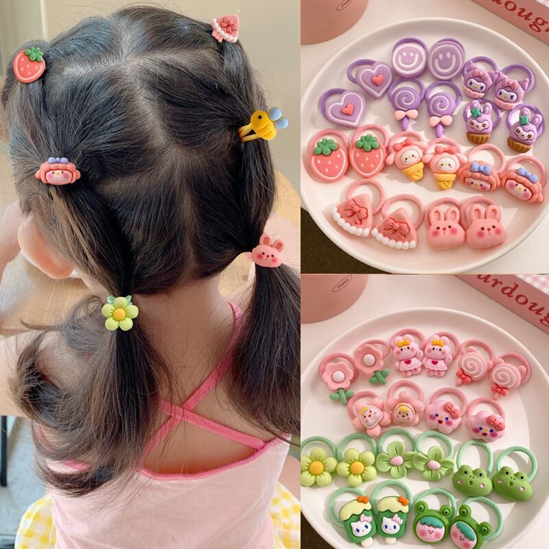 女の子と赤ちゃん用のかわいい漫画の子供用ヘアバンド、甘い親指リング、ヘアバンド、小さなゴムバンド、子供用ヘアアクセサリー|undefined