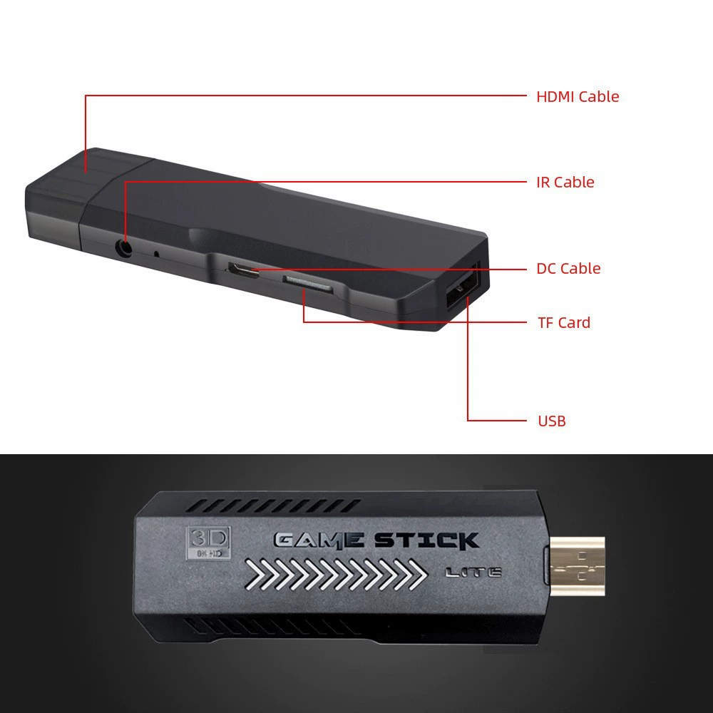 Wireless retro game console for double, new collection, 64G