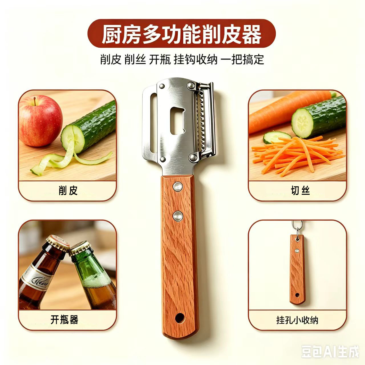 【Shredding Tool】Multifunctional Stainless Steel Peeler, Amazon Kitchen Household Peeling and Shredding Tool