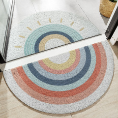 ins small fresh high elastic wire circle semi-circle door mat home entrance door wear-resistant anti-slip mat foot mat