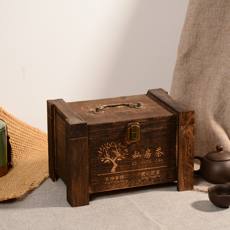 新款茶叶木盒私房茶散茶木质礼盒小青柑包装盒普洱茶白茶木箱