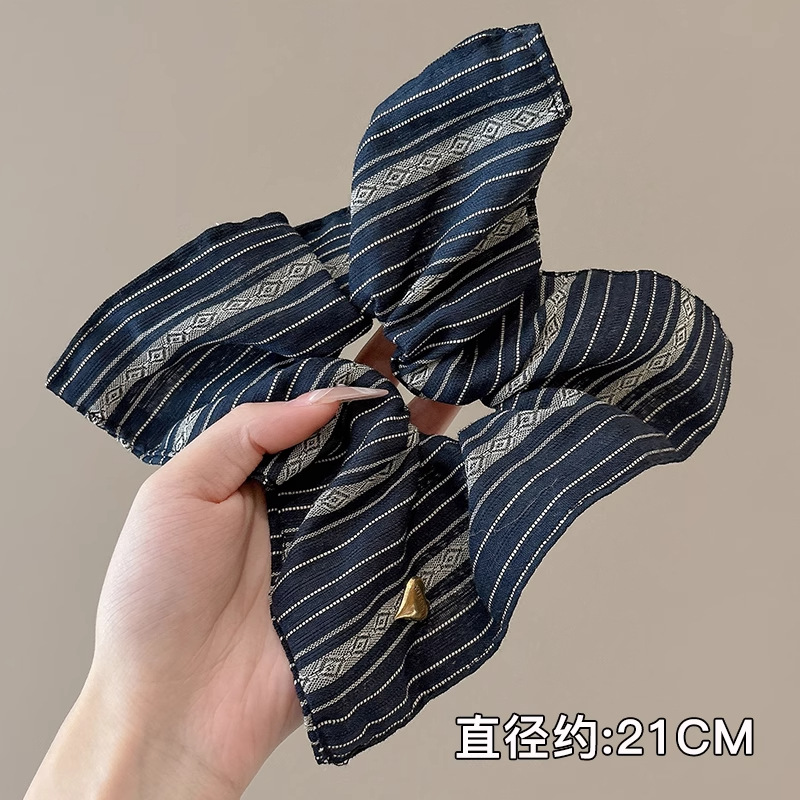 Temperamento bufanda cuadrada intestino lazo para el cabello femenino 2025 nuevo estilo súper grande cola de caballo cabeza cuerda viento perezoso banda de goma cuerda para el cabello tocado