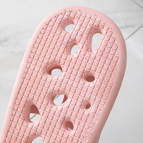 PVC material home sandals and slippers leaking feeling couple outer wear women's summer men's summer bathroom bathing soft bottom home
