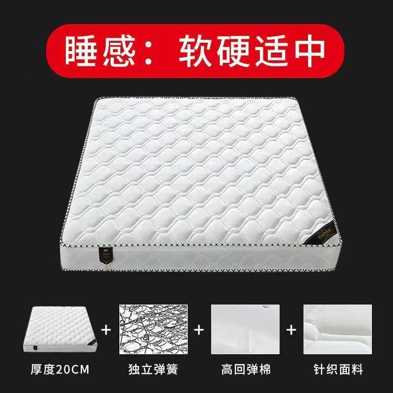 席梦思弹簧床垫乳胶椰棕20加厚经济型1.8床2米双人软硬两用垫|undefined