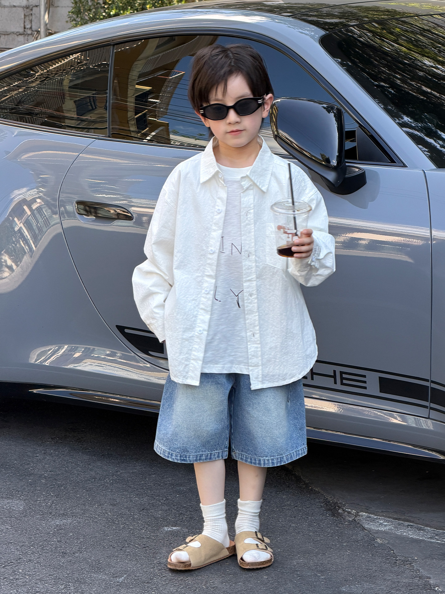 McCarthy ropa infantil 2026 primavera nueva camisa de algodón para niños ropa coreana ropa de primavera para niños camisa exterior