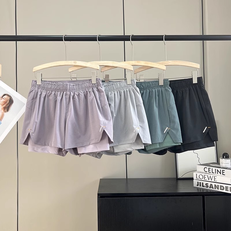 Big factory cattle! Outdoor Two-in-one Fake Two-piece Anti-walking Quick-drying Breathable Yoga Sports Running Shorts for Women Summer