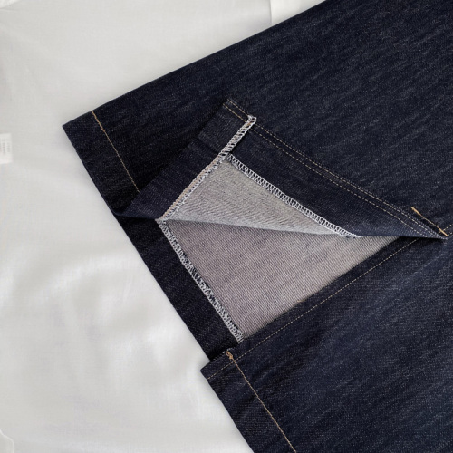 [Premium Original Cowhide] Fade-resistant ~ Navy Blue Back Split Spring/Summer High-waisted Mid-length Denim Retro Skirt